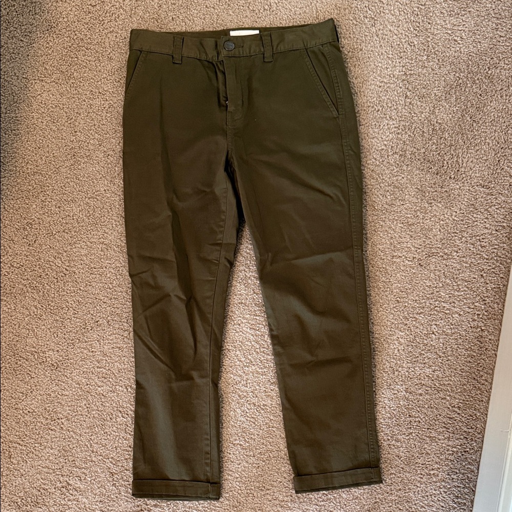 Current/Elliott Dark Olive Chinos